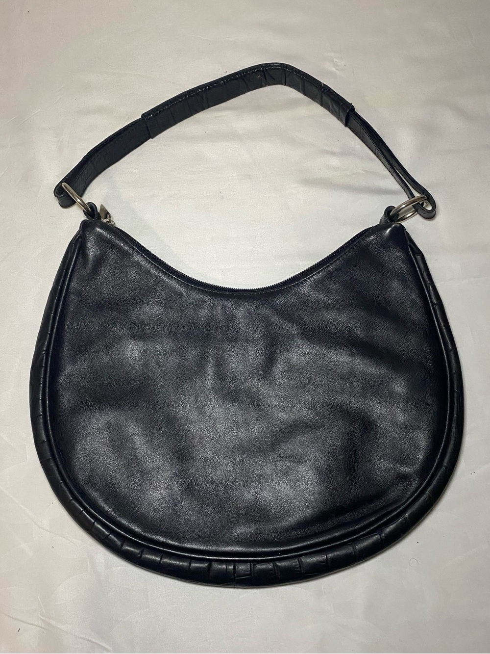 Maurizio Taiuti Black Crescent Shoulder Bag